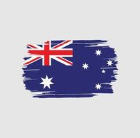 trazos de pincel de la bandera de australia. bandera nacional del país vector