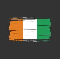 Cote Dlvoire flag brush stroke. National flag vector