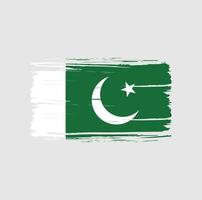 trazo de pincel de bandera de pakistán. bandera nacional vector