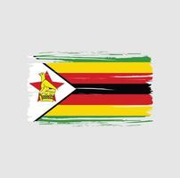 Zimbabwe flag brush stroke. National flag vector