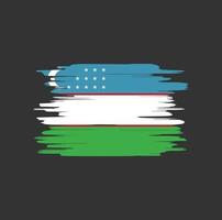 trazos de pincel de bandera de uzbekistán vector