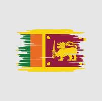 trazos de pincel de bandera de sri lanka vector