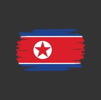 North Korea Flag Brush Strokes. National Country Flag vector