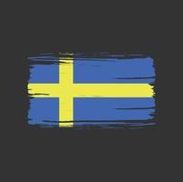 trazo de pincel de bandera de suecia. bandera nacional vector