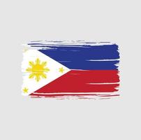 trazo de pincel de bandera de filipinas. bandera nacional vector