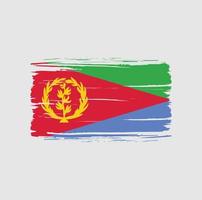 trazo de pincel de bandera de eritrea. bandera nacional vector