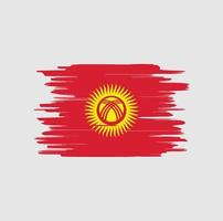 Kyrgyzstan flag brush strokes vector