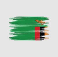 cepillo de bandera de zambia vector