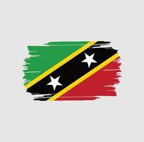 Saint Kitts and Nevis Flag Brush Strokes. National Country Flag vector