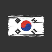 trazo de pincel de la bandera de corea del sur. bandera nacional vector