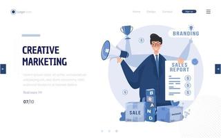 Creative marketing multitasking concept vector