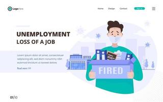 A man fired losing a job unemployment concept vector