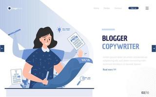 Blogger copywriter multitasking concept vector