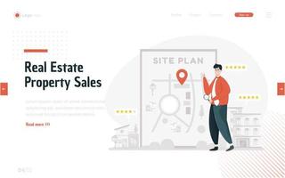 Property sales explain real estate siteplan vector