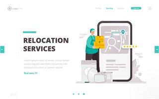 Flat design relocation moving service concept vector