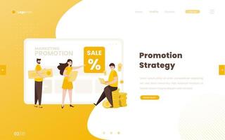 Flat design sales team promotion strategy concept vector