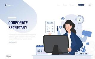 Corporate secretary multitasking concept vector