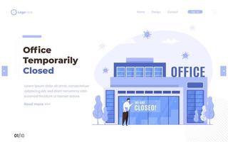 los negocios de oficina están cerrados durante el concepto de pandemia vector