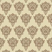 traditional seamless tribal pattern geometric brown background vector