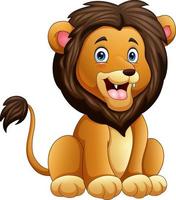 A lion sitting down on a white background vector