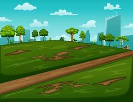 A natural road with an urban background vector