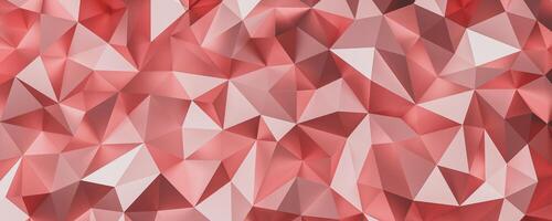 Pink triangle low polygon. Rose gold geometric triangular polygonal. Abstract mosaic background. 3D Rendering illustration. photo