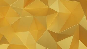 Gold triangle low polygon. Golden geometric triangular polygonal. Abstract mosaic background. 3D Rendering illustration. photo