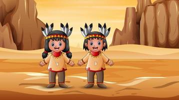 An indian couple in the desert vector