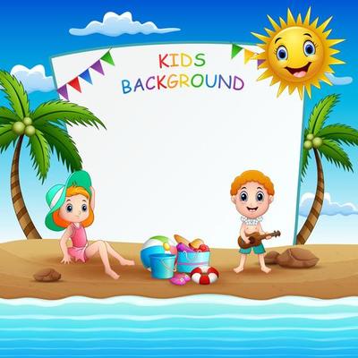 Summer beach holiday frame illustration