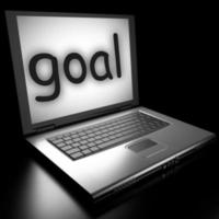 goal word on laptop photo