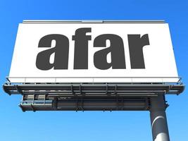 afar word on billboard photo