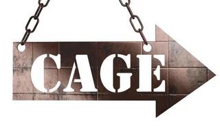 cage word on metal pointer photo