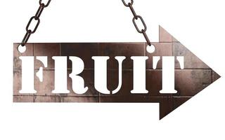 fruit word on metal pointer photo