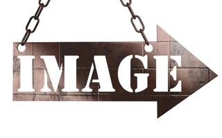 image word on metal pointer photo