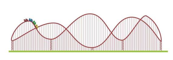 Rollercoaster ride in amusement park vector