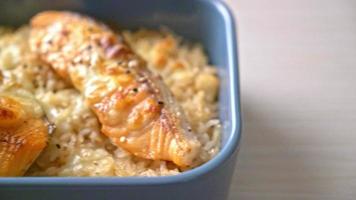 baked salmon with cheese and spicy miso rice bowl video