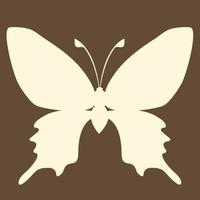 Butterfly insect silhouette outline on brown background vector