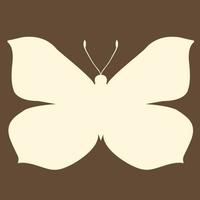 contorno de silueta de insecto mariposa sobre fondo marrón vector