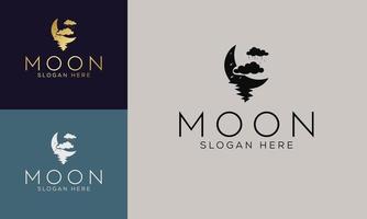 Set of simple moon line icons. Logo for dream, natural moon, mubarak, eid, childhood, moonlight, beach moon. Perfect for web apps and mobile. vector