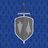 Medieval style sword and shield. vector