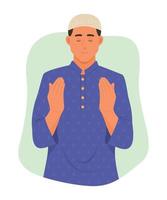 Muslim Man Praying. vector