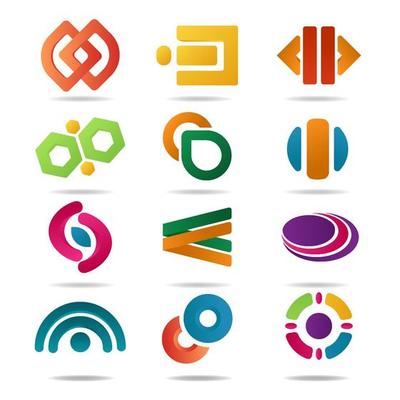 Abstract Gradient Logo Elements