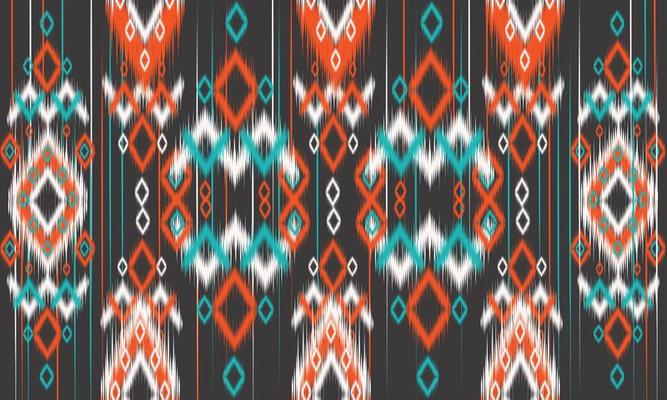 Geometric ethnic oriental pattern traditional Design for background,carpet,wallpaper,clothing,wrapping,Batik,fabric,Vector illustration.embroidery style.