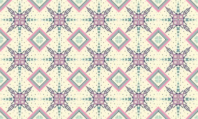 Geometric ethnic oriental seamless pattern traditional Design for background,carpet,wallpaper,clothing,wrapping,Batik,fabric,Vector illustration.embroidery style.