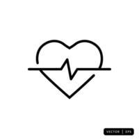 Heartbeat Icon Vector - Sign or Symbol