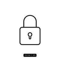 Padlock Icon Vector - Sign or Symbol