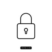 Padlock Icon Vector - Sign or Symbol