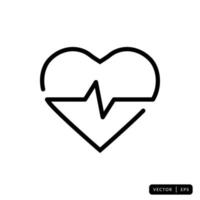 Heartbeat Icon Vector - Sign or Symbol