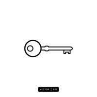 Key Icon Vector - Sign or Symbol