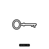 Key Icon Vector - Sign or Symbol